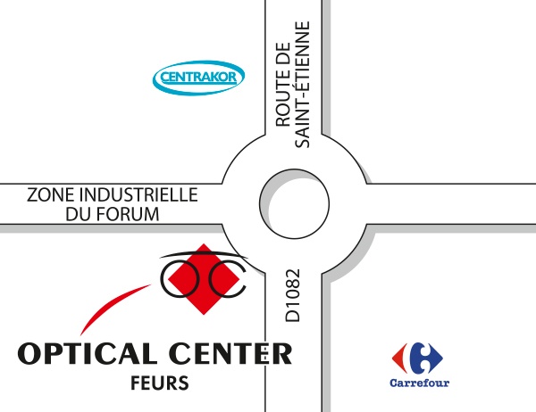 Detailed map to access to Audioprothésiste FEURS Optical Center