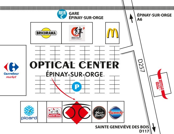 Plan detaillé pour accéder à Audioprothésiste ÉPINAY-SUR-ORGE Optical Center
