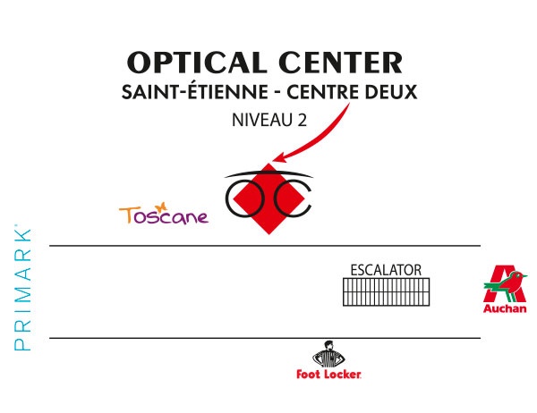 Audioprothésiste SAINT-ETIENNE - CENTRE DEUX Optical Centerתוכנית מפורטת לגישה