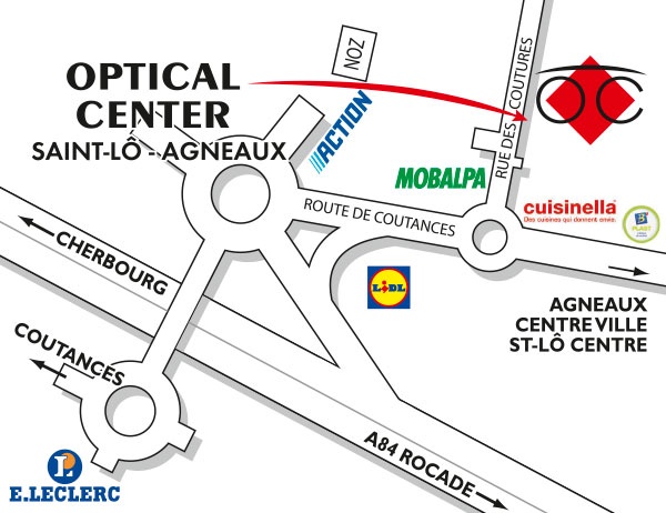 Plan detaillé pour accéder à Audioprothésiste SAINT-LÔ - AGNEAUX  Optical Center