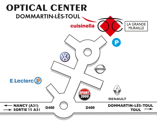 Plan detaillé pour accéder à Audioprothésiste DOMMARTIN-LÈS-TOUL Optical Center