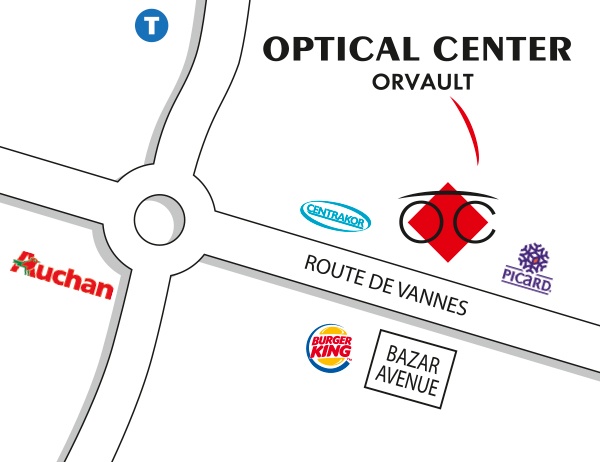 Detailed map to access to Audioprothésiste ORVAULT Optical Center
