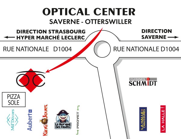 Plan detaillé pour accéder à Audioprothésiste SAVERNE-OTTERSWILLER Optical Center