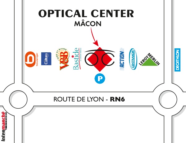 Mapa detallado de acceso Audioprothésiste MÂCON Optical Center