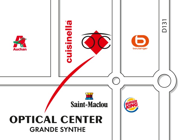 Detailed map to access to Audioprothésiste GRANDE SYNTHE Optical Center