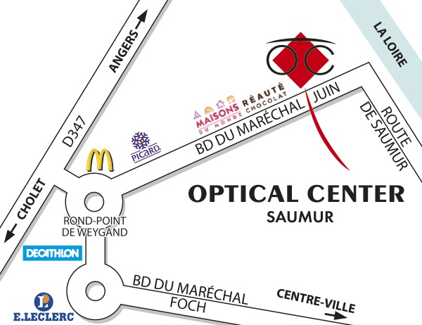 Plan detaillé pour accéder à Audioprothésiste SAUMUR Optical Center