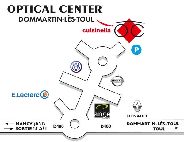 Plan detaillé pour accéder à Audioprothésiste DOMMARTIN-LÈS-TOUL Optical Center