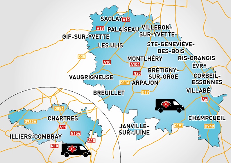 Detailed map to access to Optical Center OC MOBILE BRÉTIGNY-SUR-ORGE