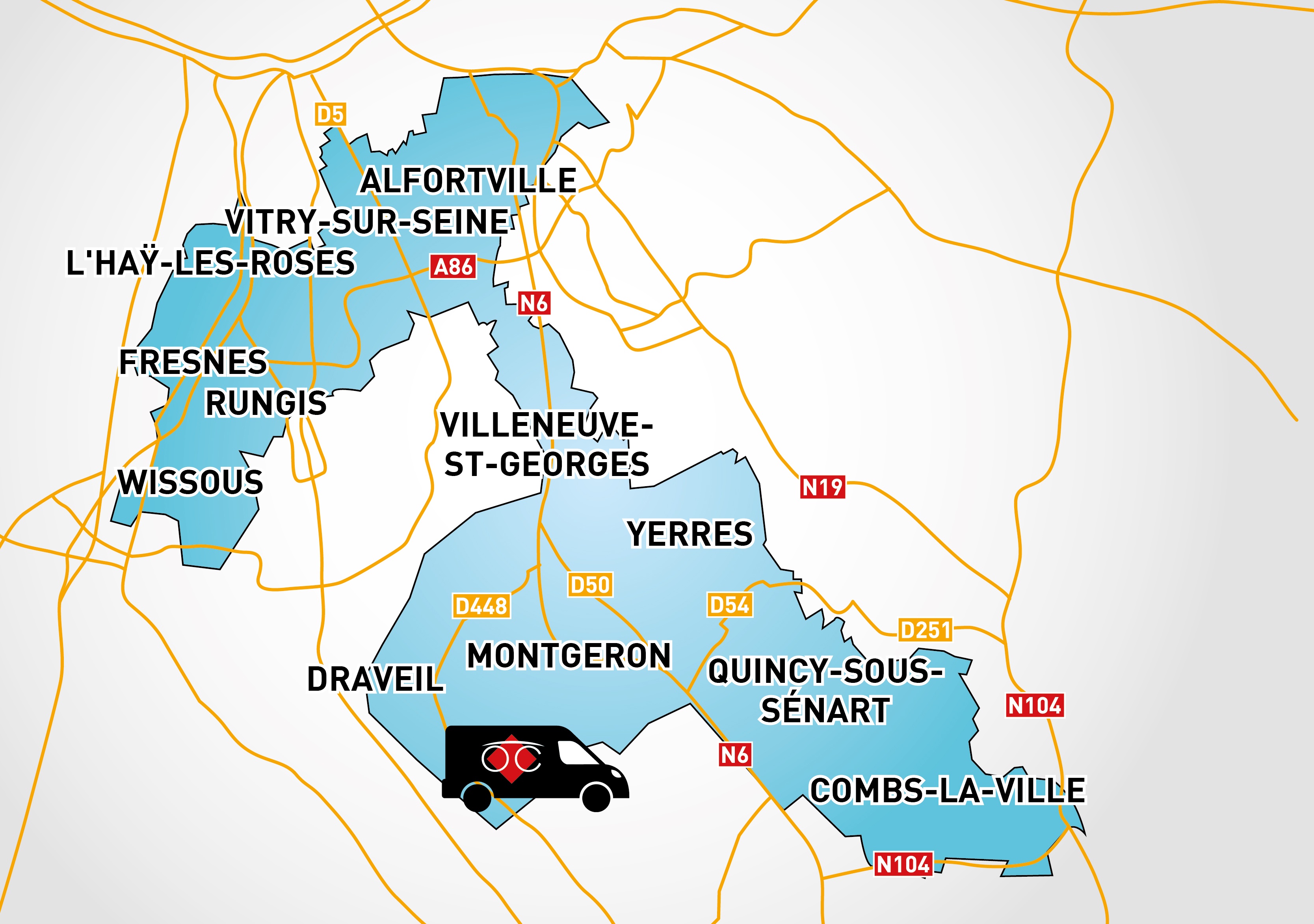 Plan detaillé pour accéder à Optical Center OC MOBILE MONTGERON