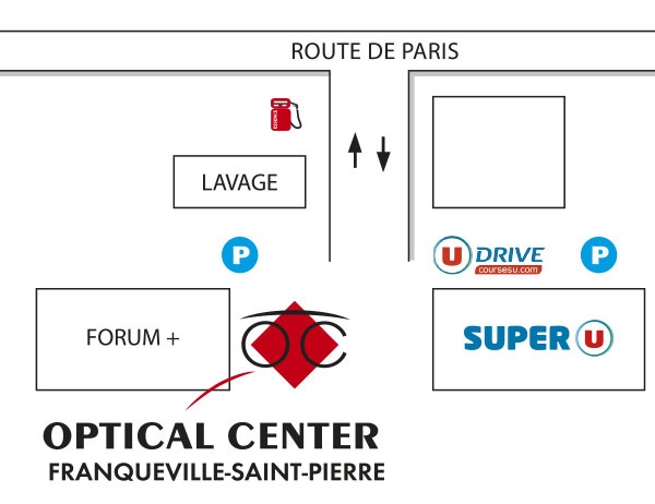 Plan detaillé pour accéder à Audioprothésiste FRANQUEVILLE - SAINT PIERRE Optical Center