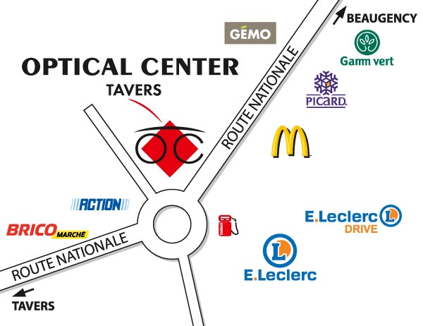 Mapa detallado de acceso Audioprothésiste TAVERS Optical Center