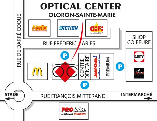 Detailed map to access to Audioprothésiste OLORON-SAINTE-MARIE Optical Center