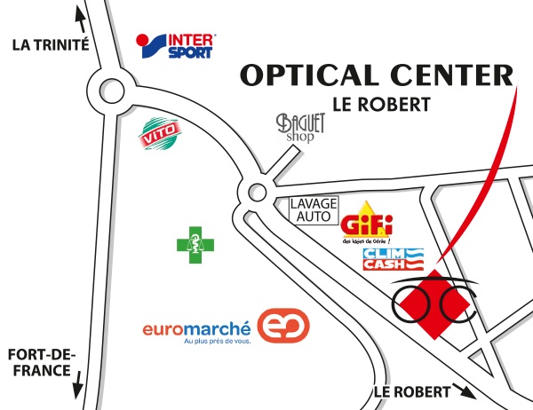 Plan detaillé pour accéder à Audioprothésiste  LE ROBERT Optical Center