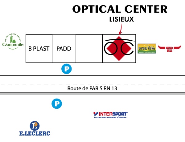 Detailed map to access to Audioprothésiste LISIEUX Optical Center