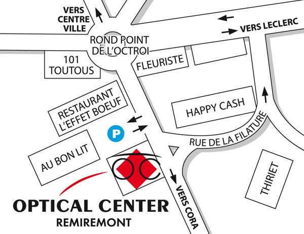 Detailed map to access to Audioprothésiste REMIREMONT Optical Center