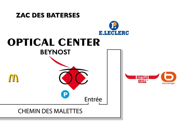 Detailed map to access to Audioprothésiste BEYNOST Optical Center