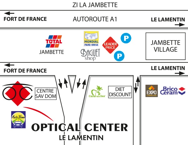 Detailed map to access to Audioprothésiste LE LAMENTIN Optical Center