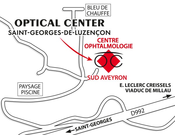 Detailed map to access to Audioprothésiste SAINT-GEORGES-DE-LUZENÇON Optical Center