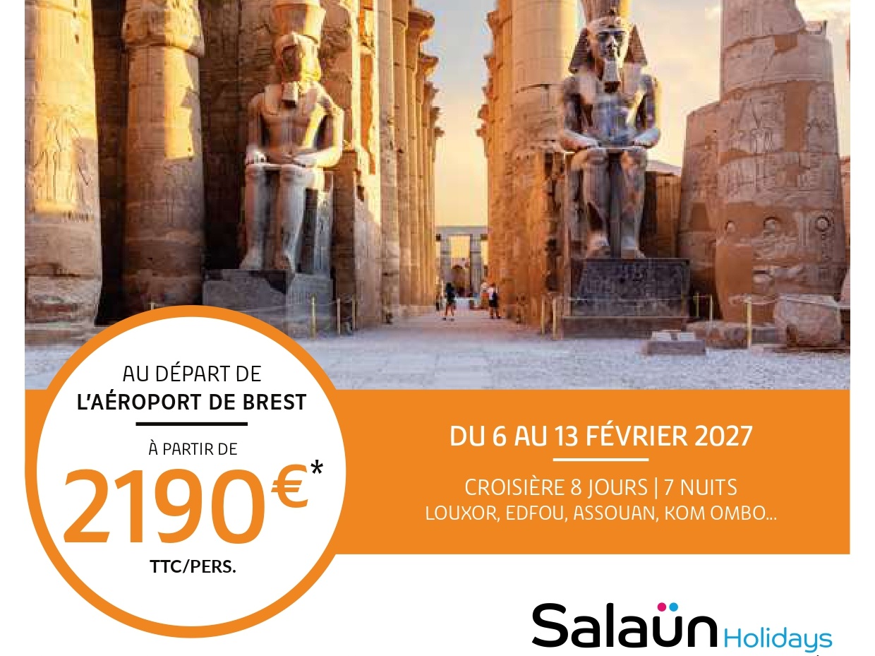 Croisière en Egypte de Brest 6 février 2027