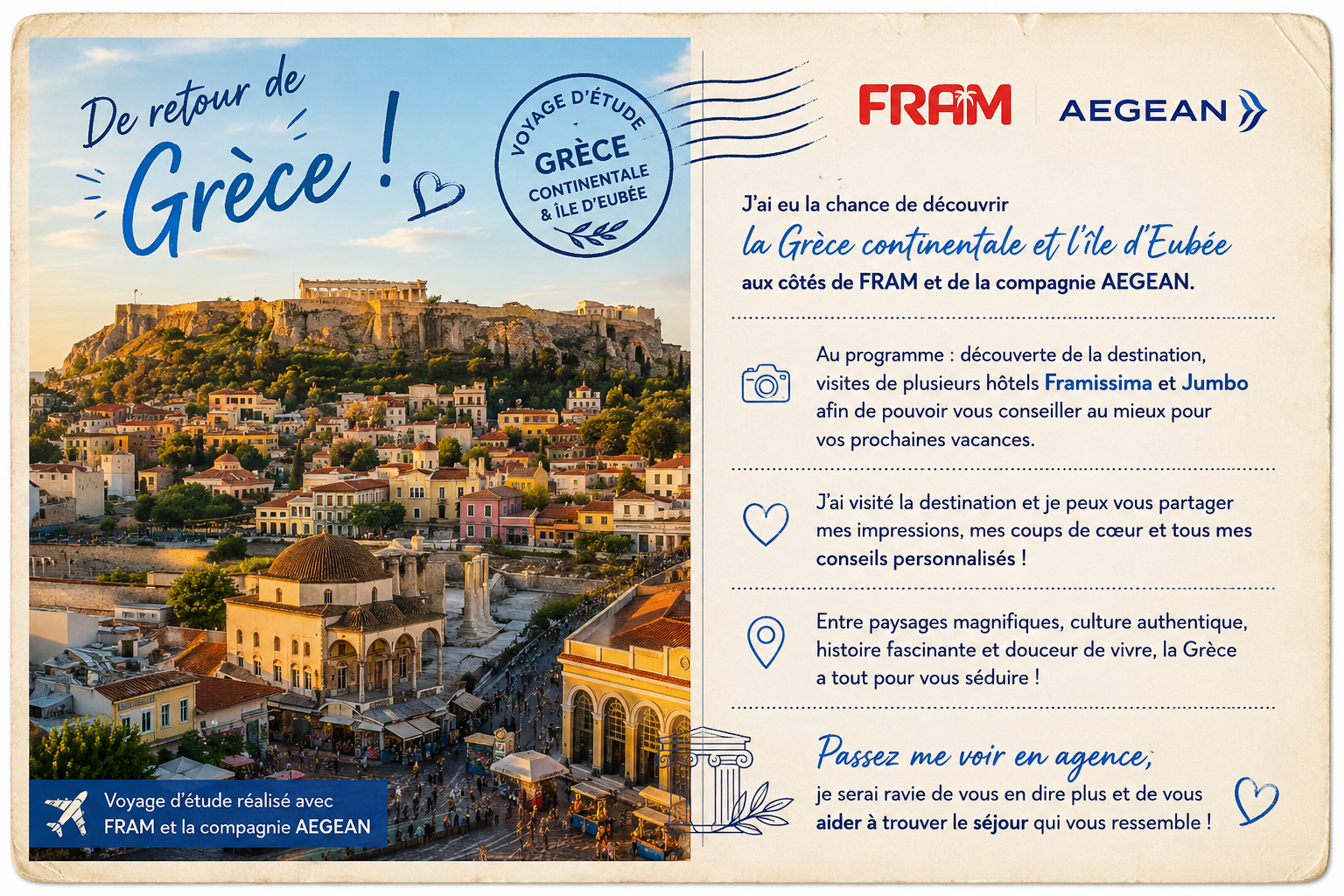 LES CARTES POSTALES DE VOS CONSEILLERES ✈️