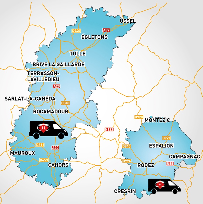 Gedetailleerd plan om toegang te krijgen tot Optical Center OC MOBILE BRIVE-LA-GAILLARDE - DESGENETTES